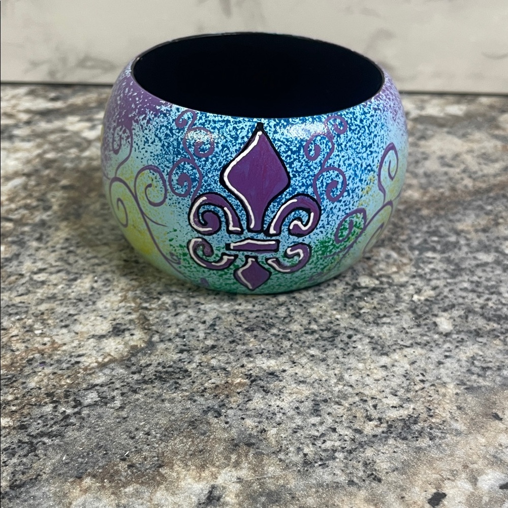 Vintage Hand-Painted Cuff-Style Bracelet